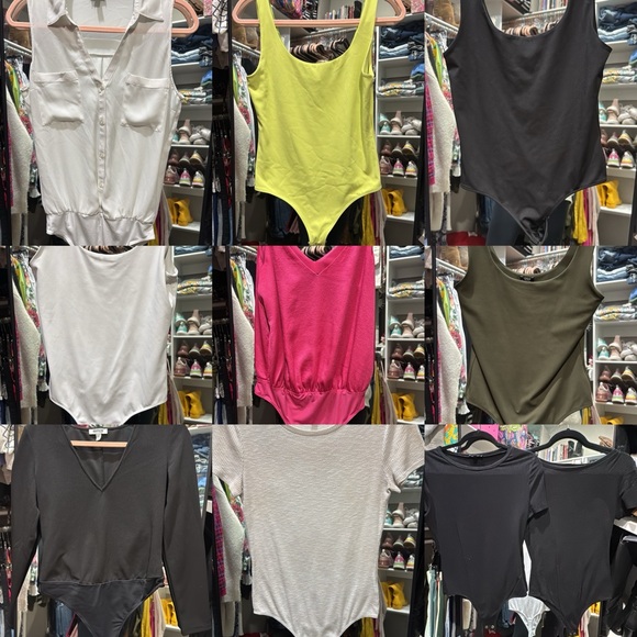 Express Tops - Express Women's Bodysuit Collection - White, Yellow, Black, Pink, Olive, Gray